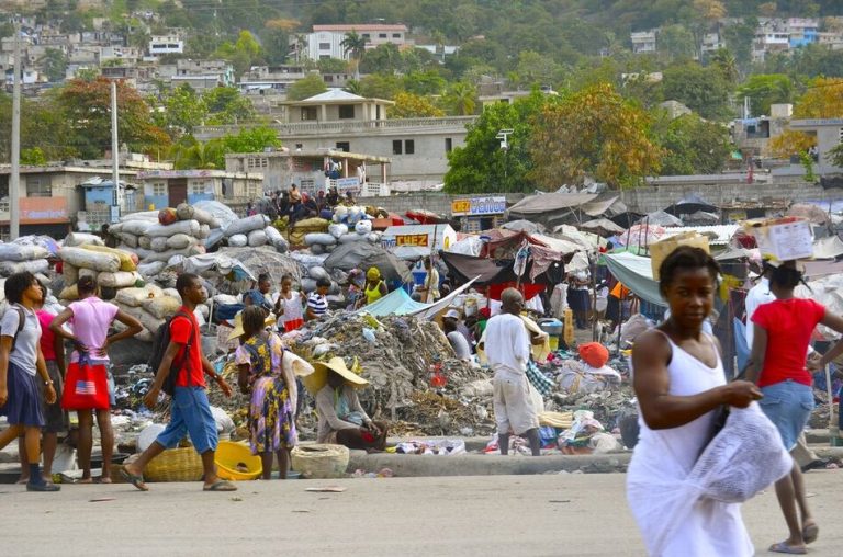 Relief Volunteer Helping People Haiti Poverty