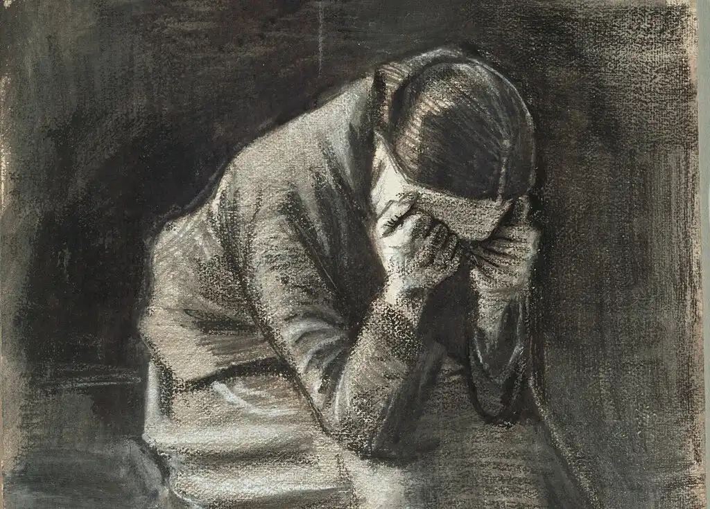 É especialmente preocupante que as taxas de suicídio mexicanas cresçam de forma alarmante nos grupos mais jovens. Ele tornou-se a quarta causa de morte entre pessoas de 19 a 29 anos. E aumenta especialmente entre as mulheres: na faixa etária de 10 a 19 anos, aumentou 126% e, entre as mulheres de 20 a 29 anos, subiu 144%. (Foto: Mulher chorando (1883), de Vincent van Gogh / Domínio Público)