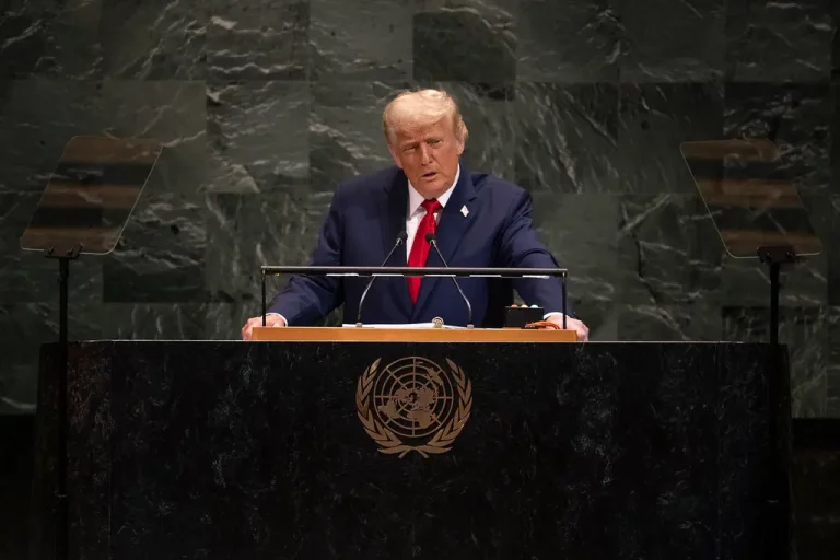 O presidente dos EUA, Donald Trump, durante discurso na 80a sessão da Assembleia Geral das Nações Unidas. (Foto: Daniel Torok / White House)