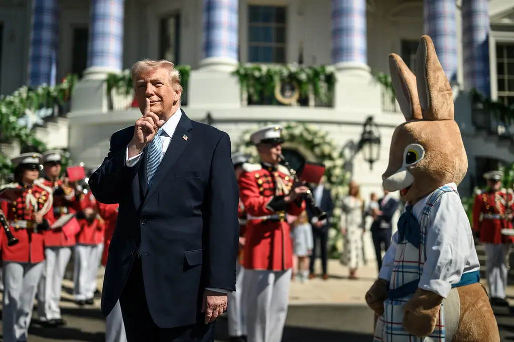 O presidente dos EUA, Donald Trump, durante evento de Páscoa na Casa Branca. (Foto: Daniel Torok / White House)