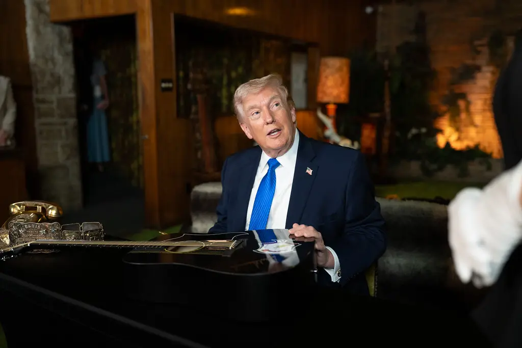 O presidente dos EUA, Donald Trump, durante visita à cidade de Memphis, no Tennessee. (Foto: Molly Riley / White House)