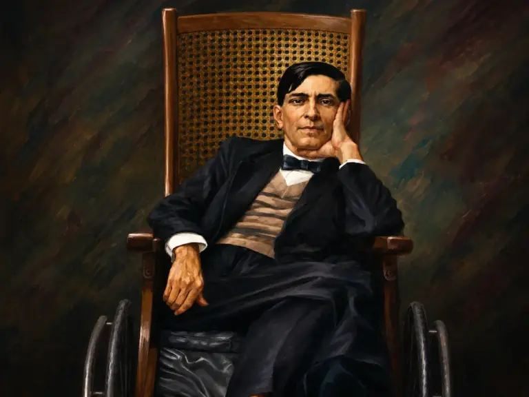 José Carlos Mariátegui. (Pintura de Etna Velarde / Casa Museo José Carlos Mariátegui)