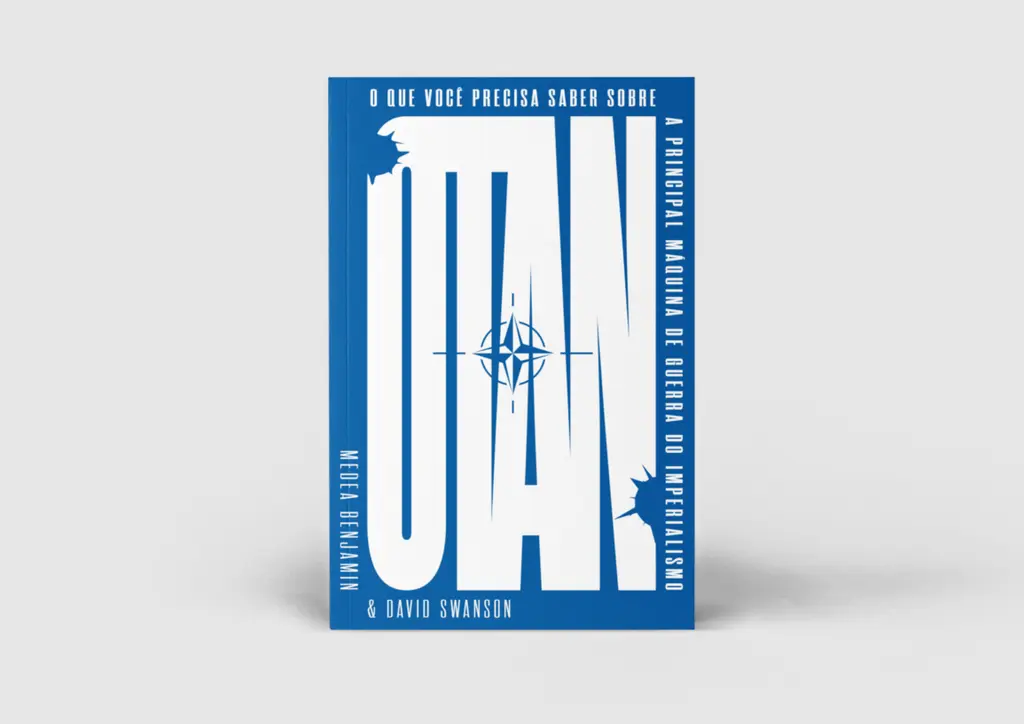 Capa de "Otan: o que você precisa saber sobre a principal máquina de guerra do imperialismo" (2026), publicado no Brasil pela Autonomia Literária. (Foto: Divulgação / Autonomia Literária)