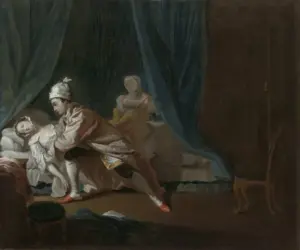"Pamela desmaiando", pintura de Joseph Highmore, 1743.